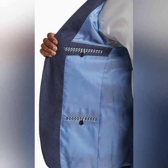 Original Penguin By Munsingwear Navy Birdseye Stretch Suit Jacket Mens 42L - Picture 3 of 16